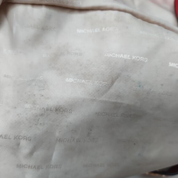 Michael Kors Brooklyn Red Leather Tassel Double Handle Satchel Shoulder Bag - Picture 12 of 16